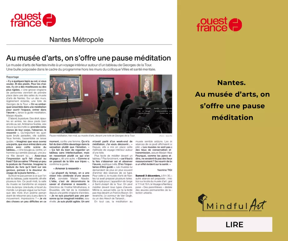 Nantes. Au musée d’arts, on s’offre une pause méditation par Marjan ABADIE et son Mindful Art Experience